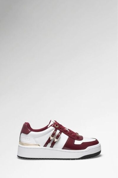 Guess BORDO BEYAZ KADIN SNEAKER MAGGNET