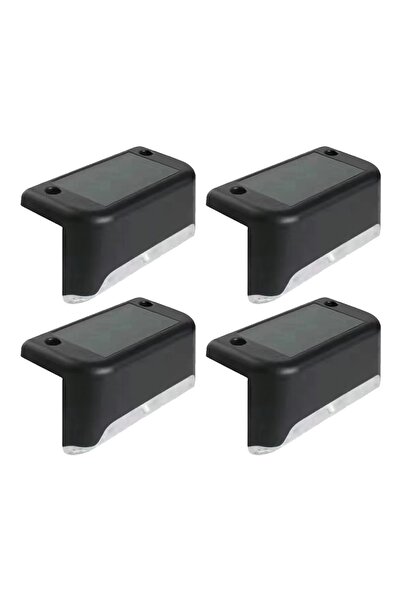 Noonedibs Set 4 Lumini Solare De Deck LED, Negre, Impermeabile, Pentru Scări,...