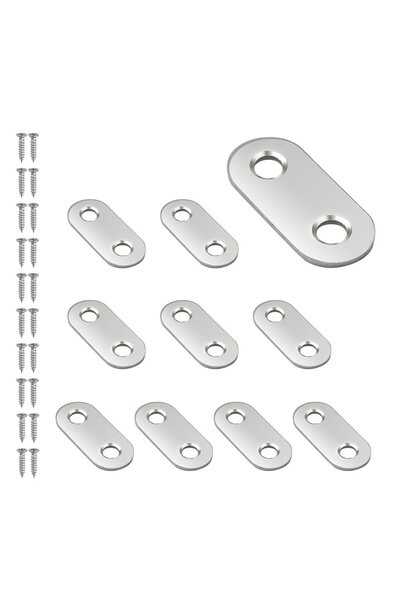 Noonedibs 20 Conectori Plați din Oțel Inoxidabil 16x36mm, Placă Perforată Met...