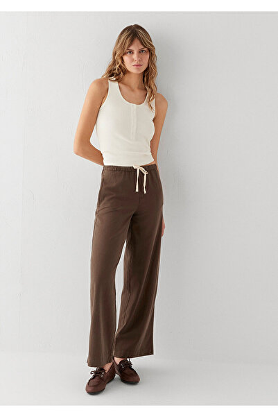 Mavi (Tencel TM) Lyocell Karışımlı Bağcıklı Kahverengi Pantolon 1011268-82464
