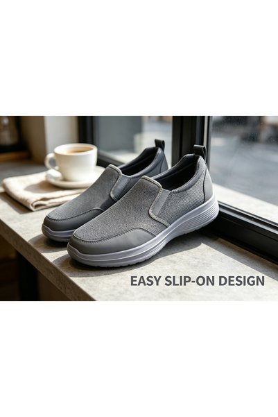 huanxiwa Men's slip-on platform casual shoes 5cm height increase mesh breatha...