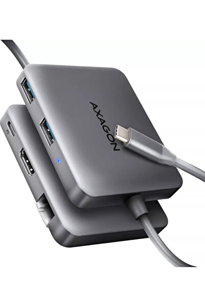 Axagon Hub USB-C, AXAGON, 5 Gbps, SuperSpeed, 5 în 1, Argintiu inchis