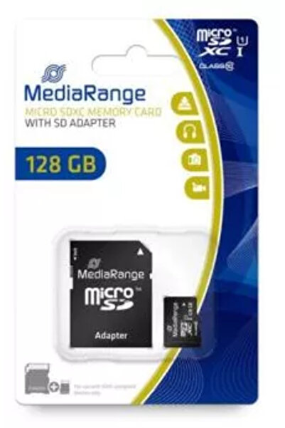 MediaRange Micro SDXC 128GB UHS-1 Clasa 10 cu adaptor SD MR945 timbru verde 0...