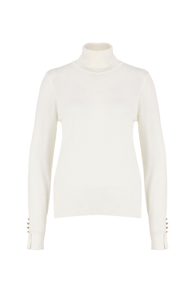 Fabrika Ecru Women's Turtleneck Sweater Rezza-26