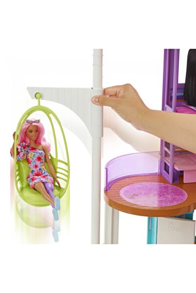 Barbie Κουκλόσπιτο HCD50 Οικία Διακοπών, 2 ορόφων, 6 χώροι παιχνιδιού, 30+ τε...