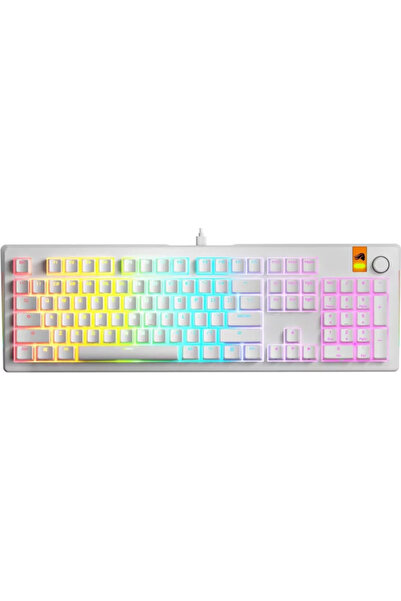 Glorious Tastatură Gaming GMMK 3 HE Albă RGB 100% Pre-asamblată Switch-uri Fo...