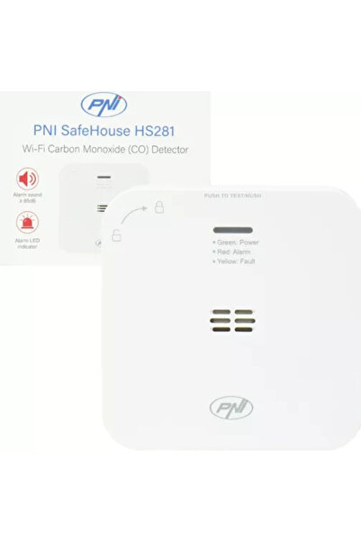 PNI Senzor de monoxid de carbon (CO) SafeHouse HS281 cu Wi-Fi, control din ap...