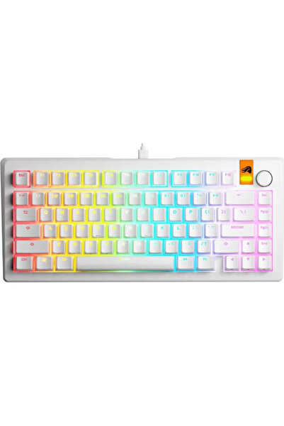 Glorious Tastatură Gaming GMMK 3 Alb RGB 75% Pre-asamblată Switch-uri Fox HE ...