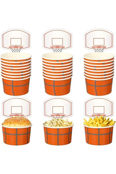KASTWAVE 24-Pack Basketball Snack Cups, Disposable Party Cups, Sports Treat B...