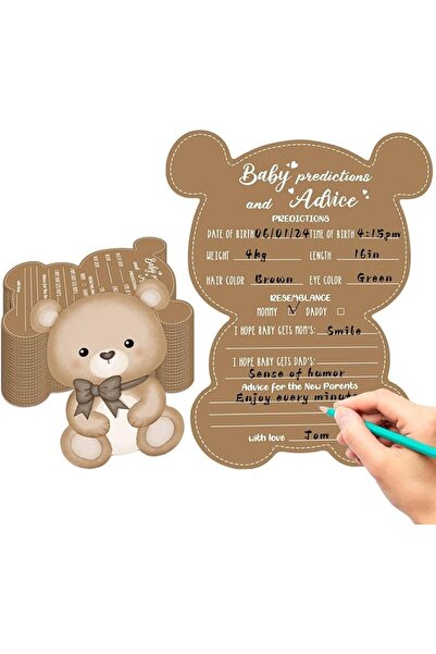 KASTWAVE Gender Neutral Teddy Bear Baby Shower Games, Unisex Advice and Predi...