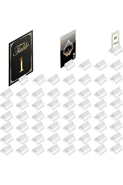 GENERAL 60 Pack Clear Game Card Stands, Table Number Place Card Playing Card ...