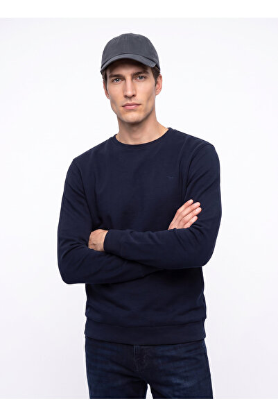 Mustang Lacivert Erkek Basic Nakışlı Sweatshirt M6WM-SWT1590