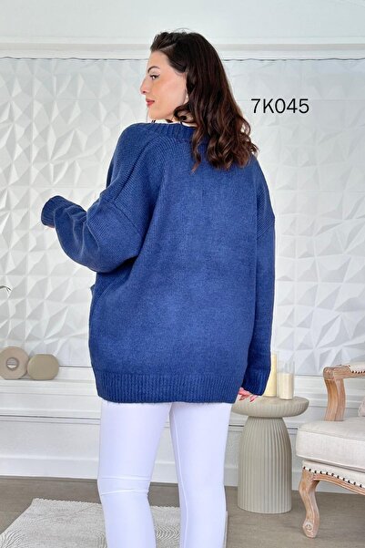 İnce Topuk V-Neck Buttoned Knitwear Cardigan 7K045