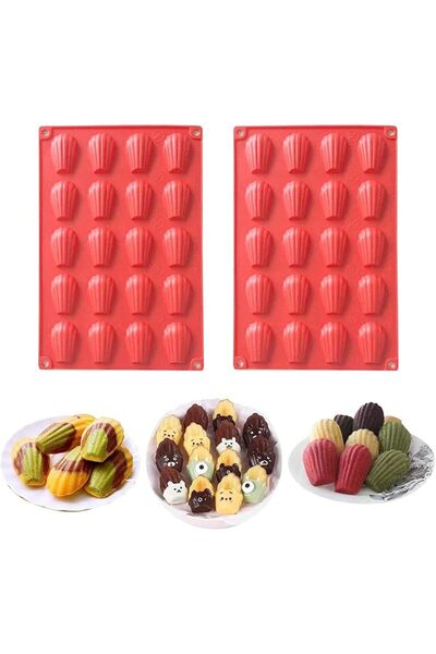 X SPRING Xspring Shell Shape Baking Cake Mold, 2 Pack 20 Cavity Non Stick Mad...