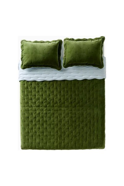 Anthropologie Abbott Cotton Velvet Edge Detailed Double Bedspread