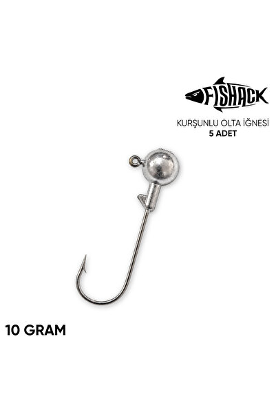 Jighead - Zoka - Kurşunlu Olta İğnesi - Gümüş - 5 Adet - 10 gr