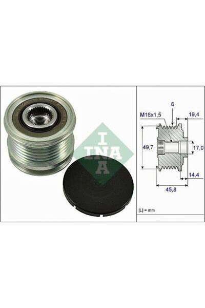 535016810 Alternatör Kasnağı W204 0714 W205 1418 C218 1117 W212 09>15 W222 1317 Vito W639 03> W447