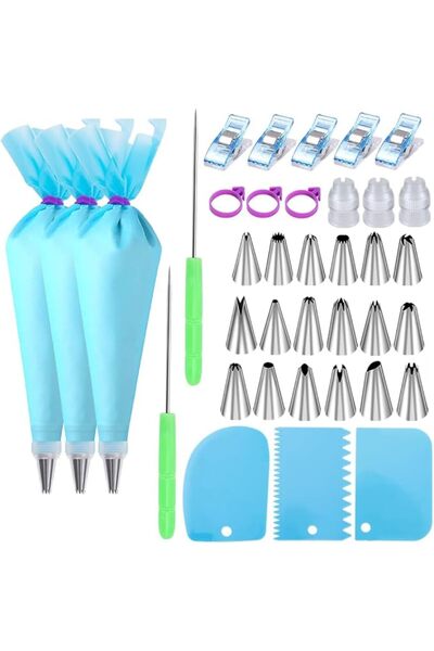 Generic 37 Pcs Piping Bags and Nozzles Set, with Reusable Pastry Bags, Frosti...