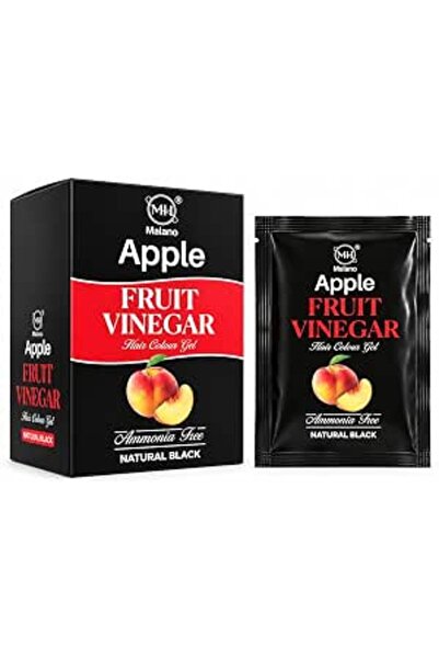 MALANO Apple Fruit Vinegar Hair Colour Gel, Natural Black, Ammonia Free, 10 x...