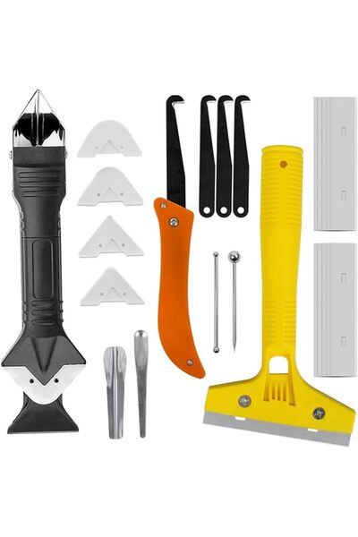 JOYZZZ Grout Removal Tool Kit, 26 Pcs 3 in 1 Silicone Caulking Tools Kit with...