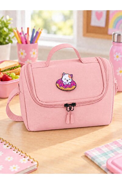 GreandBags Pudra Termoslu Lüx Kumaş Beslenme Çantası Okul Çantası