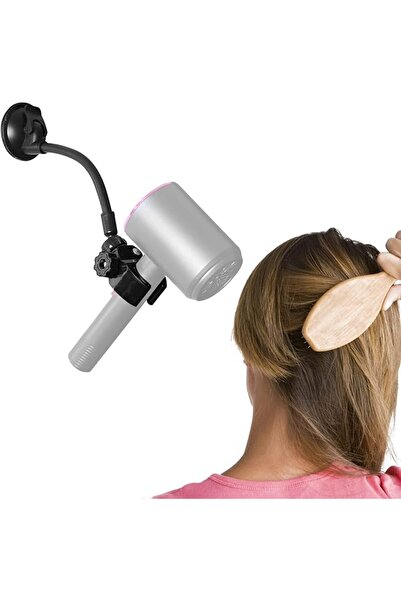 EXCEFORE Adjustable Hair Dryer Holder Stand with 360° Rotation, Strong Suctio...