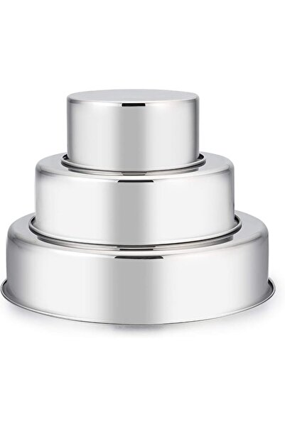 GENERAL E-far Cake Pan Set of 3 (4 inch/6 inch/8 inch), Stainless Steel Small...