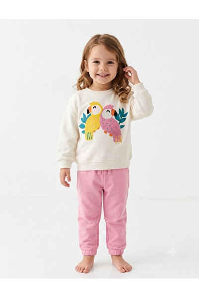 ZARİNA New Season Cute Parrot Detail Children's Top and Bottom Tracksuit