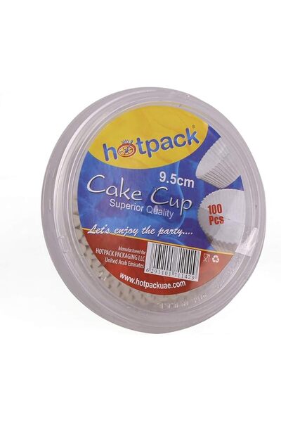Hotpack Paper Cake Cup, 9.5 cm, 100 Pieces, White