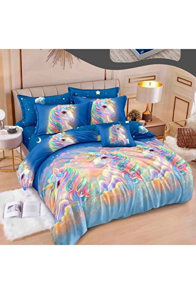 Casa de Vis Double bed linen set, satin cotton, 180x200 cm, 6 pieces, with el...