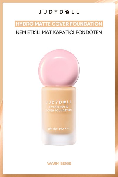 JUDYDOLL Matte Cover Foundation Warm Beige SPF50 | Nem Etkili Mat Fondöten 30g