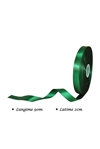 Papette Set of 2 Rolls of Double Satin Ribbon EMERALD GREEN, 2cm x 90m