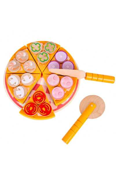aistoys Pizza ce poate fi feliată, Accesoriu de bucătărie din lemn