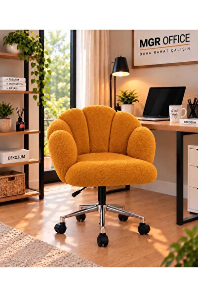 Mgr Office ROSELLA Teddy Ofis Koltuğu Krom Ayaklı Tekerlekli Yükseklik Ayarlı...