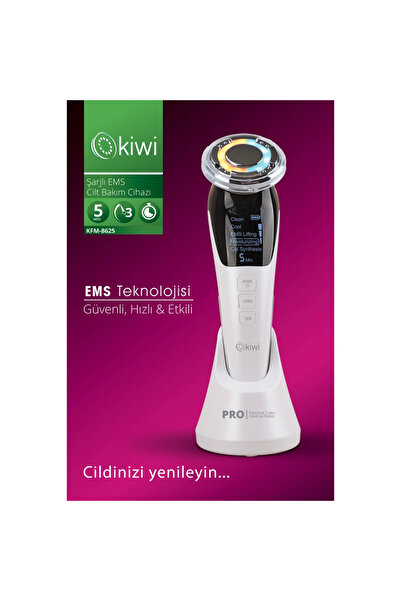 Kiwi Şarjlı Soğuk-Sıcak Kompresli Gerdirme, Nemlendirme, Kolajen Sentezli EMS...