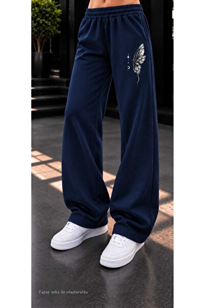 caddekombin Women's Butterfly Figure Printed Sweatpants - Loose Fit Comfortab...