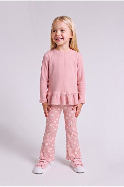 DeFacto Ruffled Floral Ribbed Camisole 2-Piece Set for Baby Girl I2906A526Au