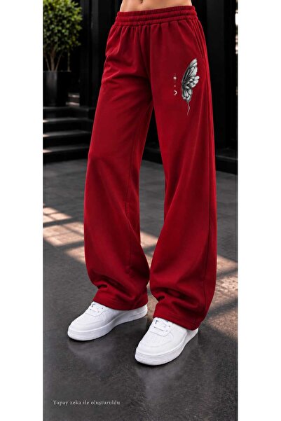 caddekombin Women's Butterfly Figure Printed Sweatpants - Loose Fit Comfortab...