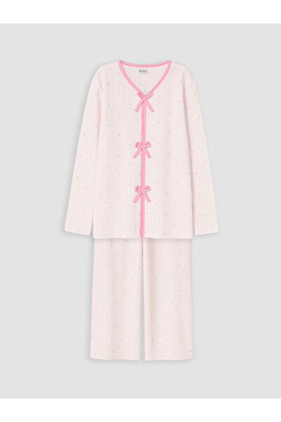 LC Waikiki Quality Pieces from Çelebi Store: Girls' Pajama Set with Bow Detail