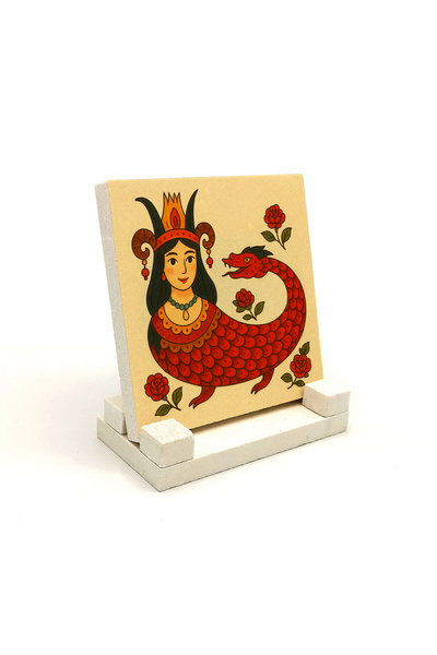 Sadrazam Şahmeran Printed Natural Stone Tabletop 10X10 1g-ş8