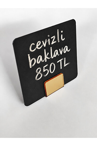 ETİKETLİK FİYATLIK Gold Plexy Label Stand - with Black Label - 20 Pieces