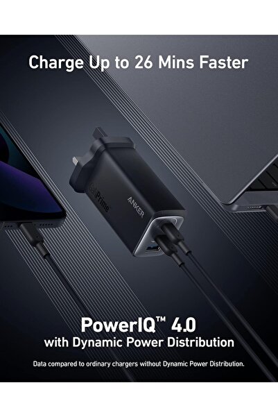 Anker شاحن USB-C، شاحن GaNPrime 120W، شاحن حائط سريع بثلاثة منافذ PPS لأجهزة MacBook Pro/Air، iPad Pro، Galaxy S22/S21، Dell XPS 13، Note 20/10+، iPhone 16/16 Pro/16 Plus/16 Pro Max، والمزيد