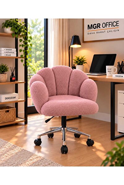 Mgr Office ROSELLA Teddy Ofis Koltuğu Krom Ayaklı Tekerlekli Yükseklik Ayarlı...