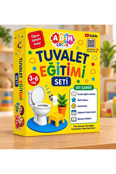 ADIM ÇOCUK Tuvalet Eğitimi Seti 3-6 Yaş | Çocuk Tuvalet Eğitim Kartları, Ödül...