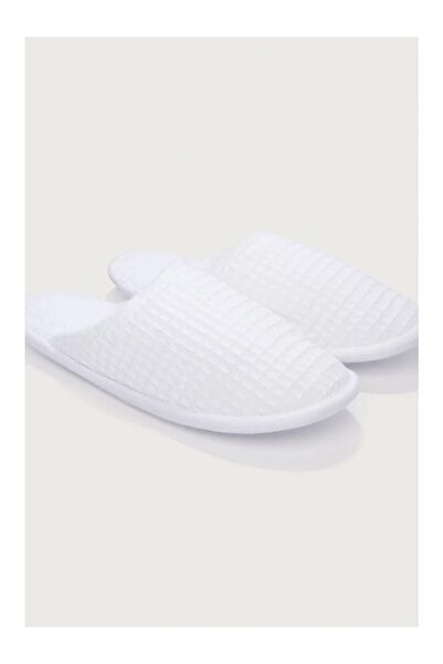 THE WHITE COMPANY Organic Cotton Waffle Patterned Unisex House Slippers