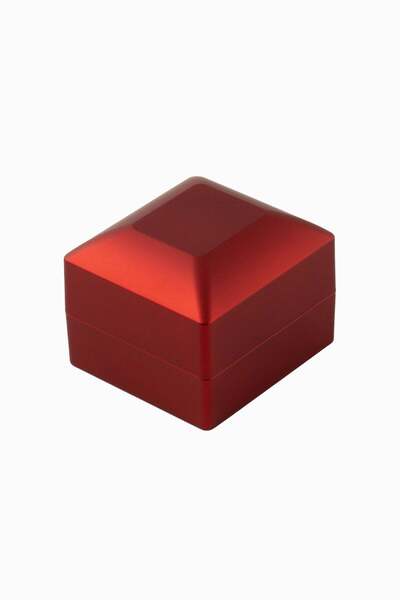 Meidi Packing Meidi Ring Led Jewelry Box, 6.5x6.5x5 cm - Red / Black - Set of...