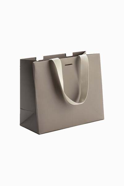 Meidi Packing Картонени подаръчни торбички Meidi 25x20x11 см, сиви, със светл...