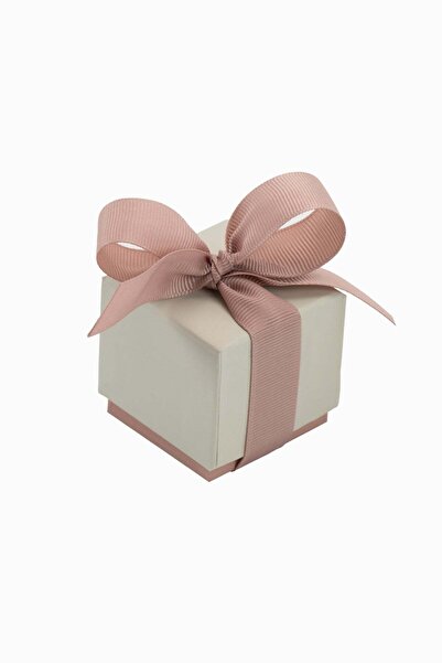 Meidi Packing Meidi Jewelry Box Ribon Down R.D, 5x5x5 cm - Cream / Pink / Gra...