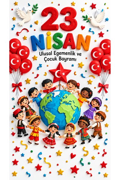 PROMISEBACKDROP2 200x200 cm Ek Dikişli, 23 Nisan Ulusal Egemenlik ve Çocuk Ba...