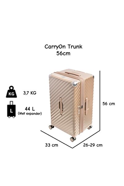 CarryOn Troler de cabină extensibil, policarbonat, 56x26x33 cm, TSA, 4 roți pivotante, auriu